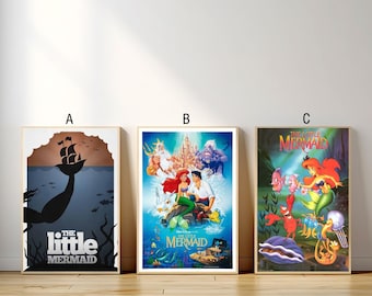 Póster de la película La Sirenita, impresión en lienzo, arte de pared, pintura en lienzo para sala de estar, dormitorio, regalo para fanáticos