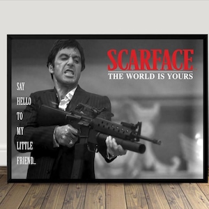 Al Pacino Scarface Movie Poster, Canvas Print, Wall Art Canvas Painting Living Room Bedroom Docor