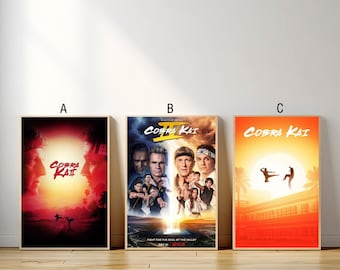 Cobra Kai Movie Poster, Canvas Print, Wall Art Canvas Painting Living Room Bedroom Docor,Fan Gift