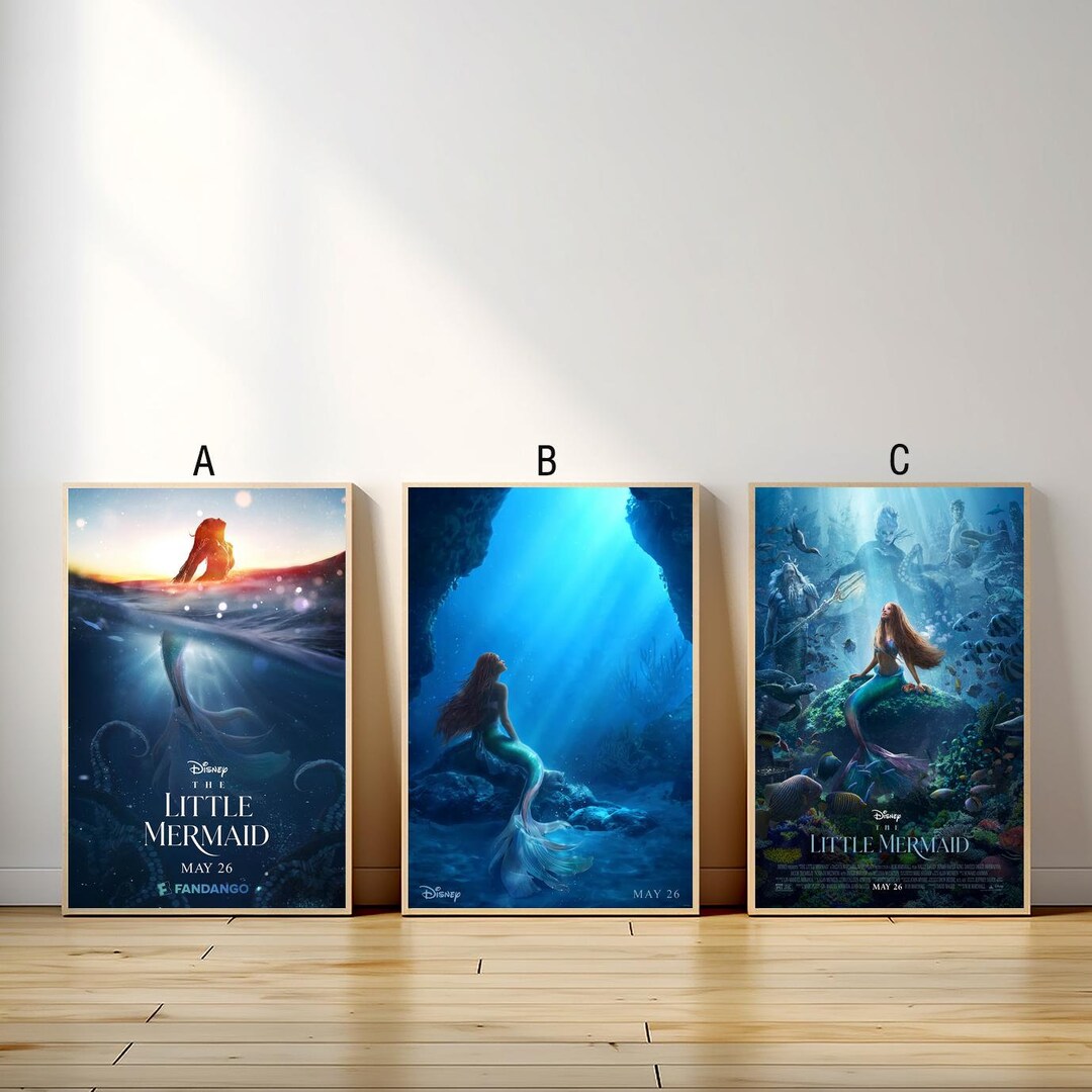 The Little Mermaid Movie Poster, Canvas Print, Wall Art Canvas Painting ...