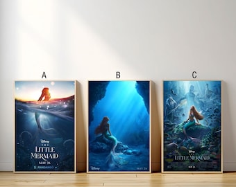 Póster de la película La Sirenita, impresión en lienzo, arte de pared, pintura en lienzo para sala de estar, dormitorio, regalo para fanáticos