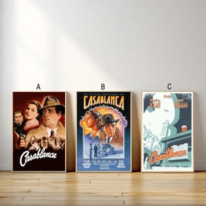 Casablanca Movie Poster, Canvas Print, Wall Art Canvas Painting Living Room Bedroom Docor,Fan Gift
