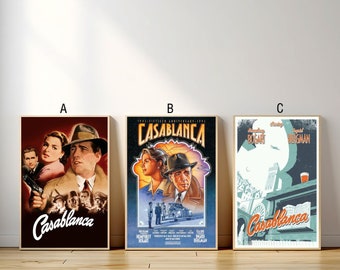 Casablanca Movie Poster, Canvas Print, Wall Art Canvas Painting Living Room Bedroom Docor,Fan Gift