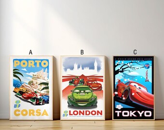 Car 2 Classic film Poster, Canvas Print, Wall Art Canvas Painting Living Room Bedroom Docor,Fan Gift