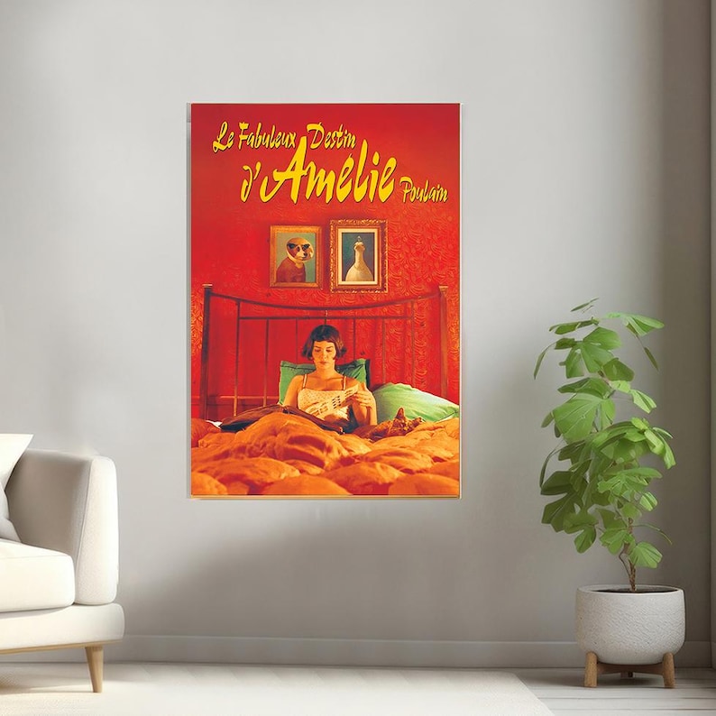 Amelie Movie Poster, Canvas Print, Wall Art Canvas Painting Living Room Bedroom Docor,Fan Gift A