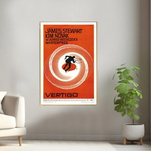vertigo Movie Poster, Canvas Print, Wall Art Canvas Painting Living Room Bedroom Docor,Fan Gift