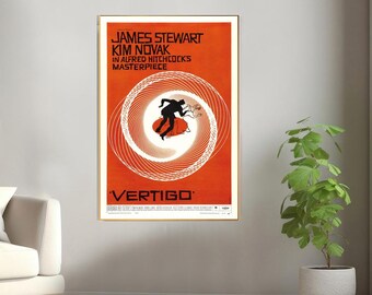 vertigo Movie Poster, Canvas Print, Wall Art Canvas Painting Living Room Bedroom Docor,Fan Gift