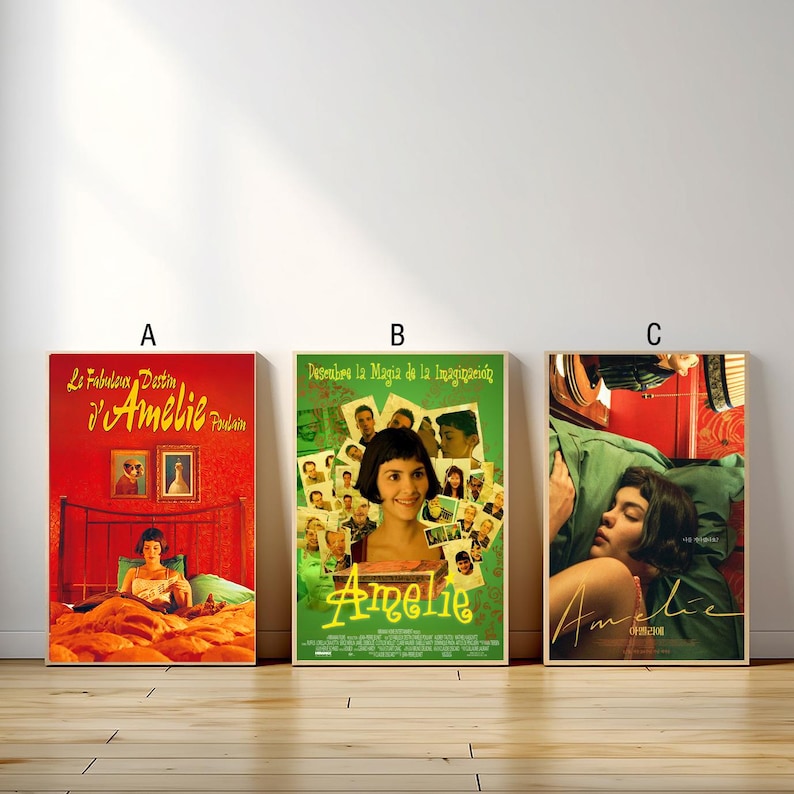 Amelie Movie Poster, Canvas Print, Wall Art Canvas Painting Living Room Bedroom Docor,Fan Gift image 1