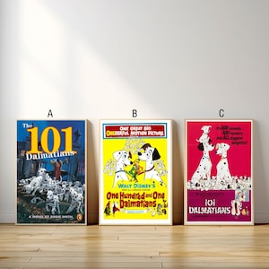 One Hundred and One Dalmatians Movie Poster, Canvas Print, Wall Art Canvas Painting Living Room Bedroom Docor,Fan Gift