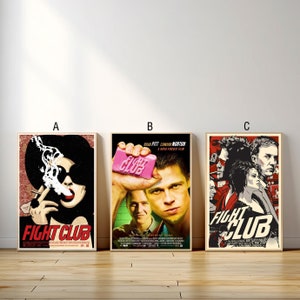 Fight Club Movie Poster, Canvas Print, Wall Art Canvas Painting Living Room Bedroom Docor,Fan Gift