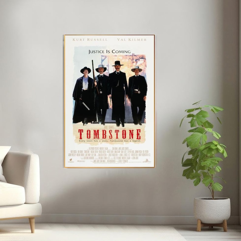 Póster de la película Tombstone, impresión en lienzo, arte de