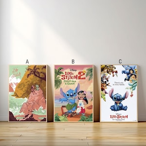 Lilo & Stitch Movie Poster, Canvas Print, Wall Art Canvas Painting Living Room Bedroom Docor,Fan Gift