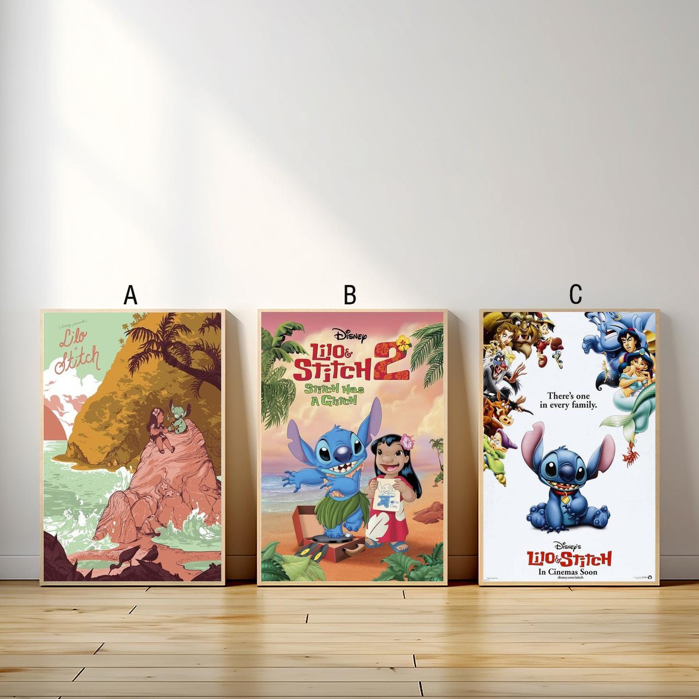 Disneys Stitch, Lilo and Stitch, I Love You Wall Art Decor, Print Size 8.5  X 11, Unframed, Room, Nursery, Studio, Office, Kids Gifts 