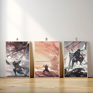 Sekiro Shadows Die Twice Game Poster, Canvas Print, Wall Art Canvas Painting Living Room Bedroom Docor,Fan Gift