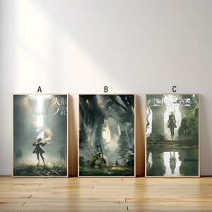 Cartaz do jogo Nier Automata, impressão em tela, pintura em tela de arte de parede, sala de estar, quarto, presente para fãs