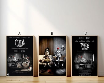 Mary and Max Movie Poster, Canvas Print, Wall Art Canvas Painting Living Room Bedroom Docor,Fan Gift