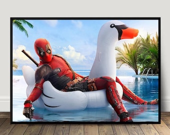 Deadpool Movie Poster, Canvas Print, Wall Art Canvas Painting Living Room Bedroom Docor