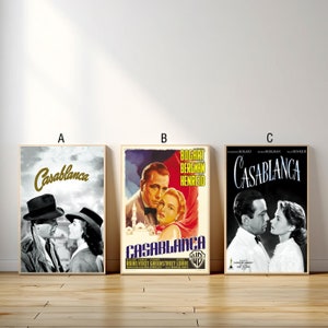 Casablanca Movie Poster, Canvas Print, Wall Art Canvas Painting Living Room Bedroom Docor,Fan Gift
