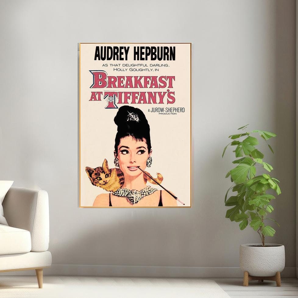 Breakfast at Tiffany's Movie Poster, Canvas Print, Wall Art Canvas ...
