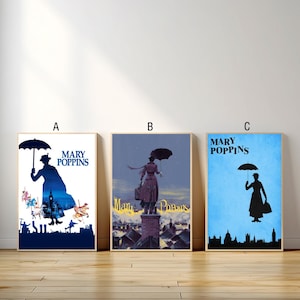 Mary Poppins Movie Poster, Canvas Print, Wall Art Canvas Painting Living Room Bedroom Docor,Fan Gift