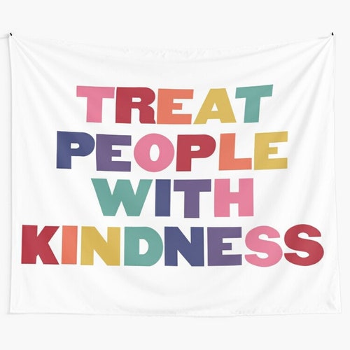 Rainbow Treat People With Kindness Wall Tapestry Harry Styles Etsy