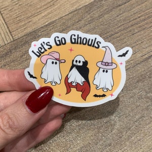 Mini Lets Go Ghouls Ghoul Gang Matte Laminated Sticker, Die Cut Sticker, Cute Ghost Sticker, Witchy Ghost Sticker, Halloween Sticker