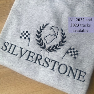 Formula 1 Motorsport Racing Track Embroidered Crewneck Sweatshirt - Silverstone and more