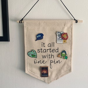 Gesticktes Banner / Pin Display / Pin Spruch / Disney inspiriert / Park Pins
