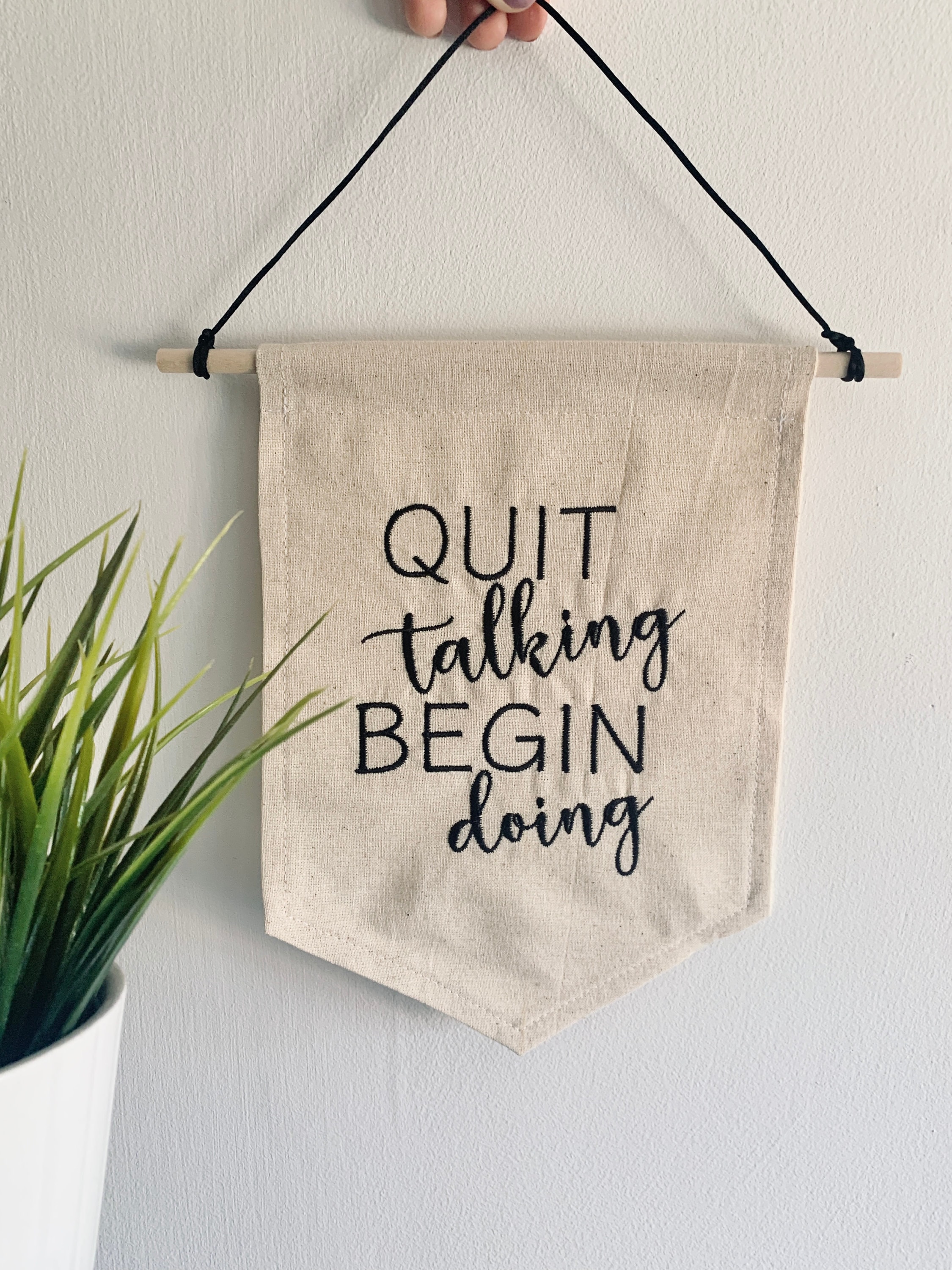 刺繍入りインスピレーションあふれる名言バナー - ハンドメイドコットン製壁掛け - Etsy 日本, image size:2250x3000