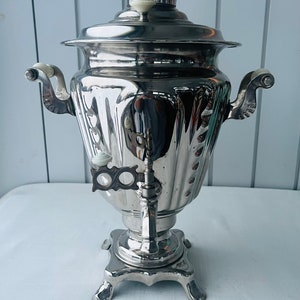 1970s Authentic Electric Russian Samovar - Vintage Brass Tea Urn for Collectors