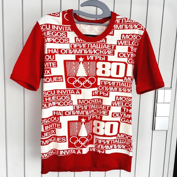g*-様 要　MSX2 MOSKOW 2024 THE OLYMPIC MEGA Vintage 1980 Moscow Olympics T-shirt USSR • Rare Soviet Olympic