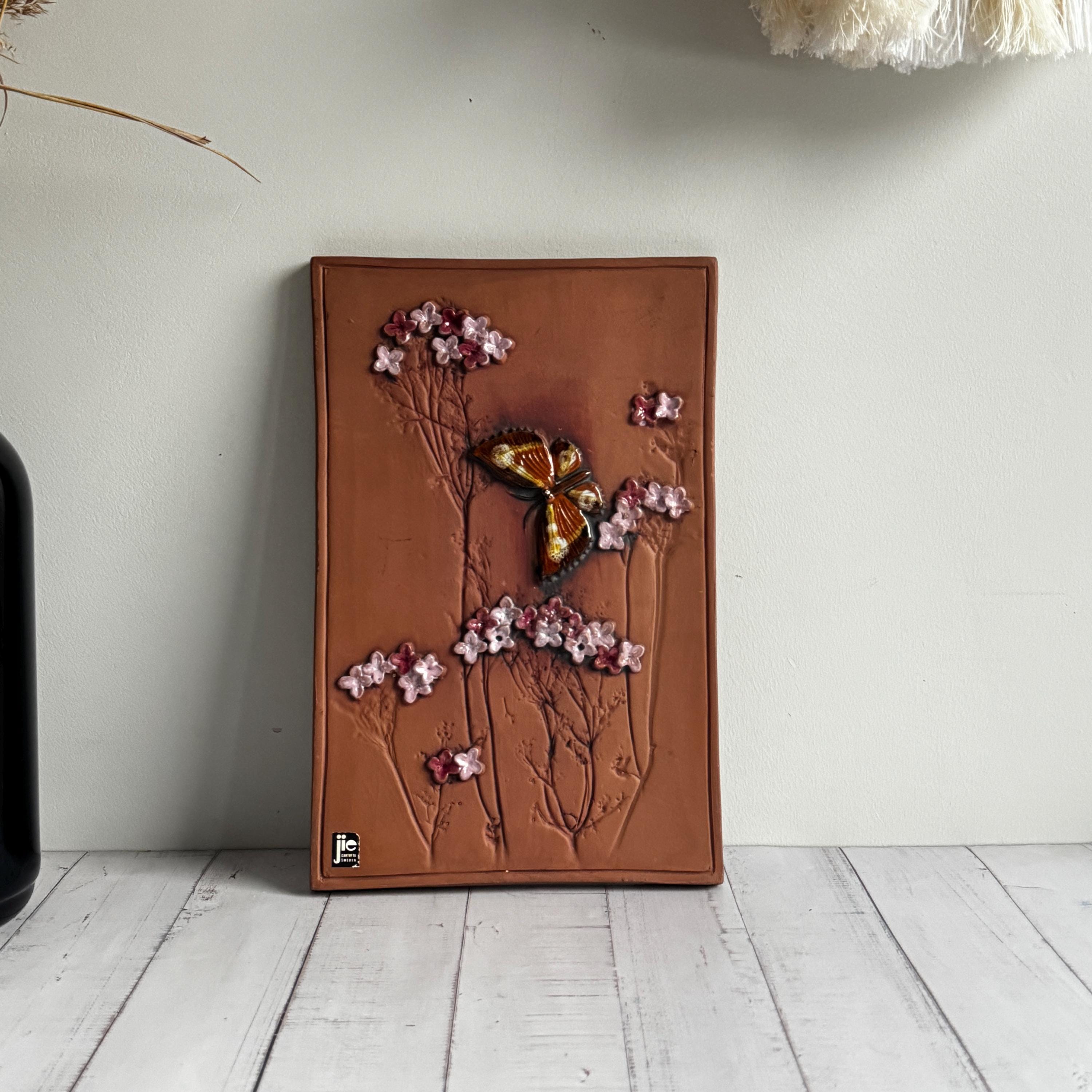 Vintage Jie Gantofta Sweden Wall Plaque No. 762 – Butterfly