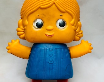 Vintage plastic pop "Topotushka" uit het Sovjettijdperk - kinderspeelgoed USSR - Retro Russische pop, verzamelobject jaren 1970