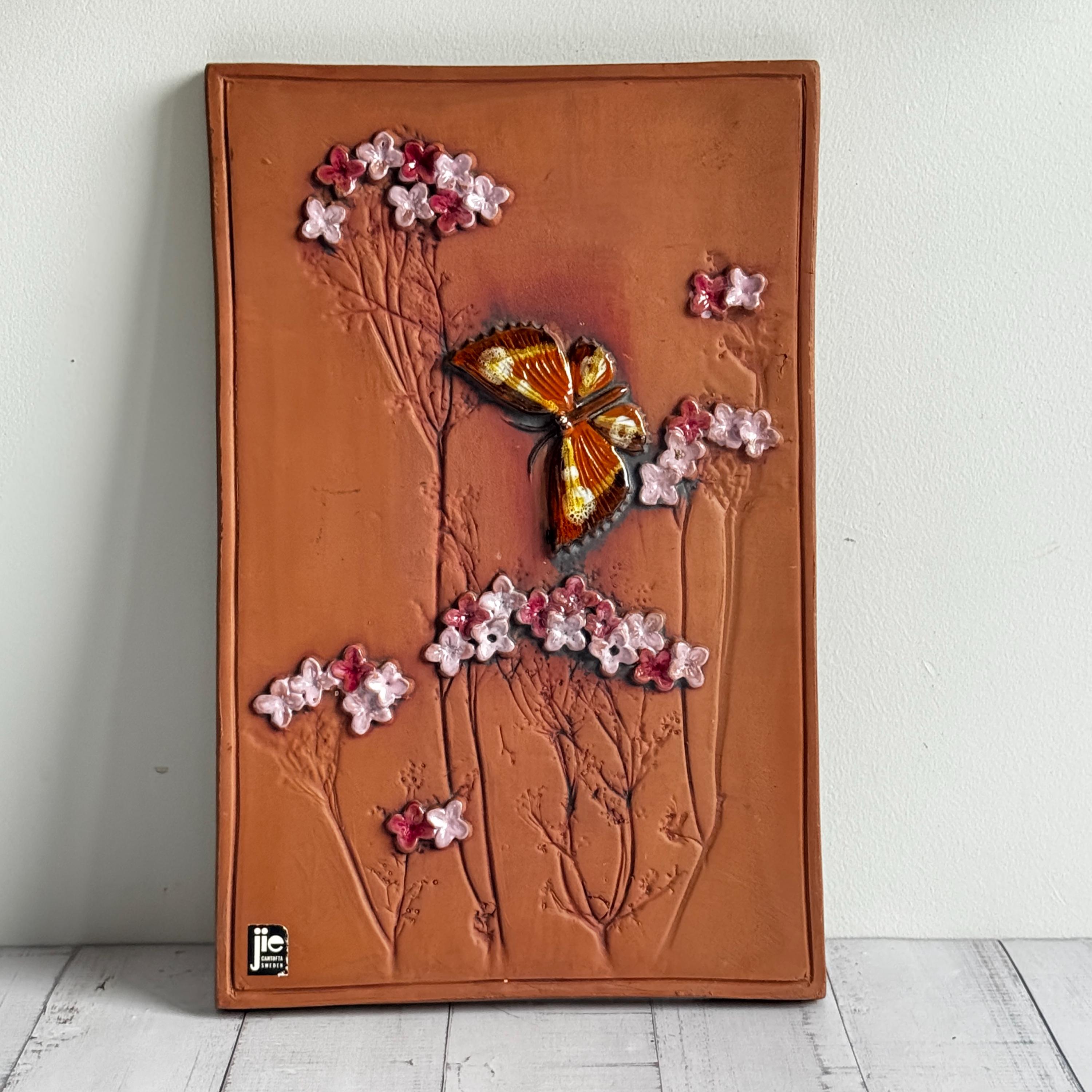 Vintage Jie Gantofta Sweden Wall Plaque No. 762 – Butterfly