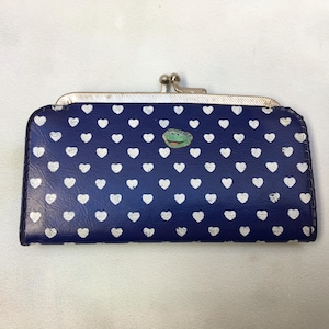 Vintage Soviet-Era Blue Wallet with White Heart Pattern, Retro Coin Purse, 1980s Nostalgic Wallet, Unique Gift, Soviet Memorabilia