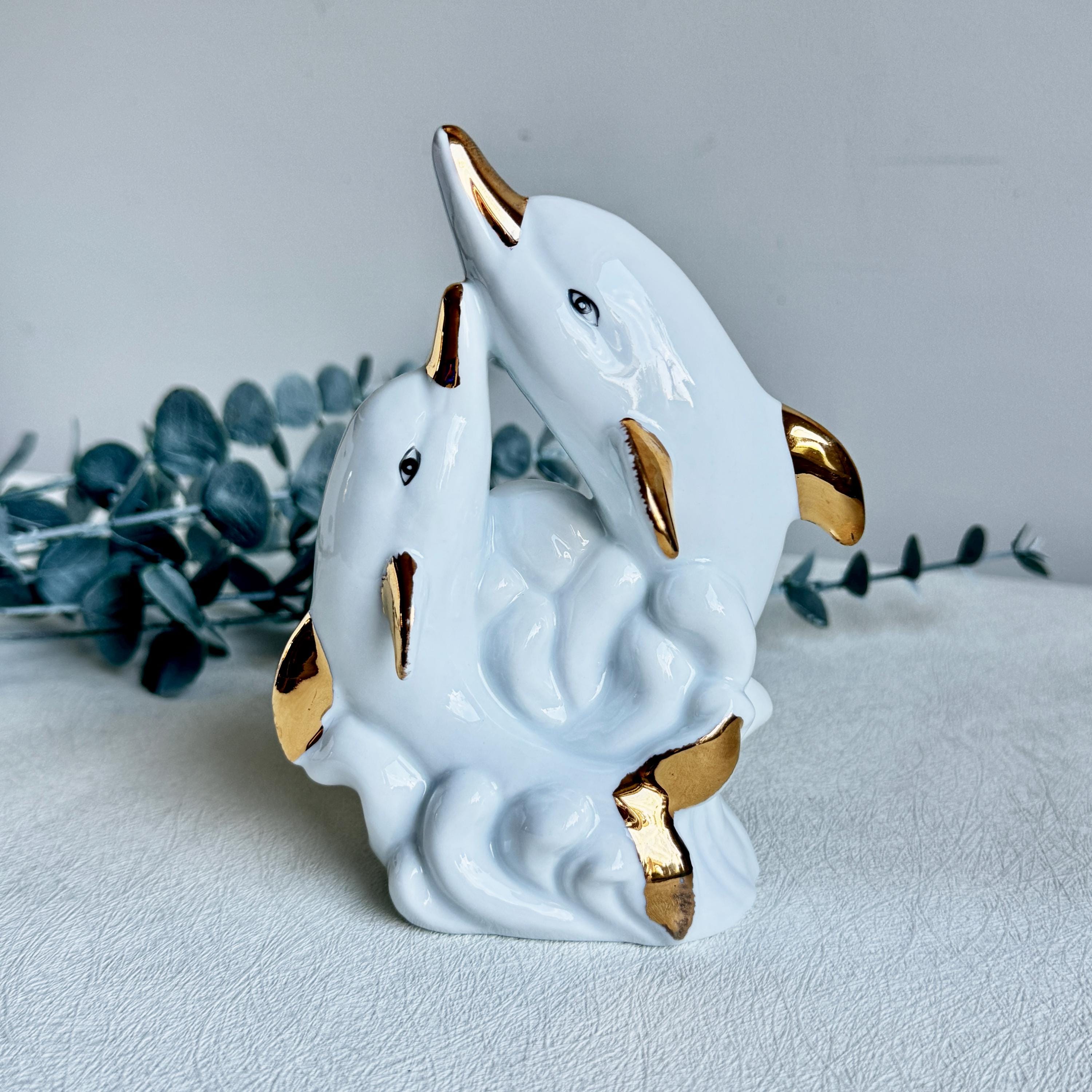 Vintage ceramic dolphin figurine - Etsy 日本