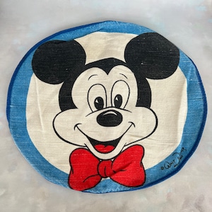 Podkładka pod talerz w stylu vintage Myszka Miki - klasyczna podkładka na stół z lnu z kreskówek, wystrój domu w stylu retro Disney