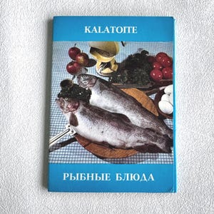 Conjunto de livreto de receitas de peixe estoniano soviético e cartões postais, cartões de culinária da URSS Kalatoite dos anos 1970, itens efêmeros russos estonianos