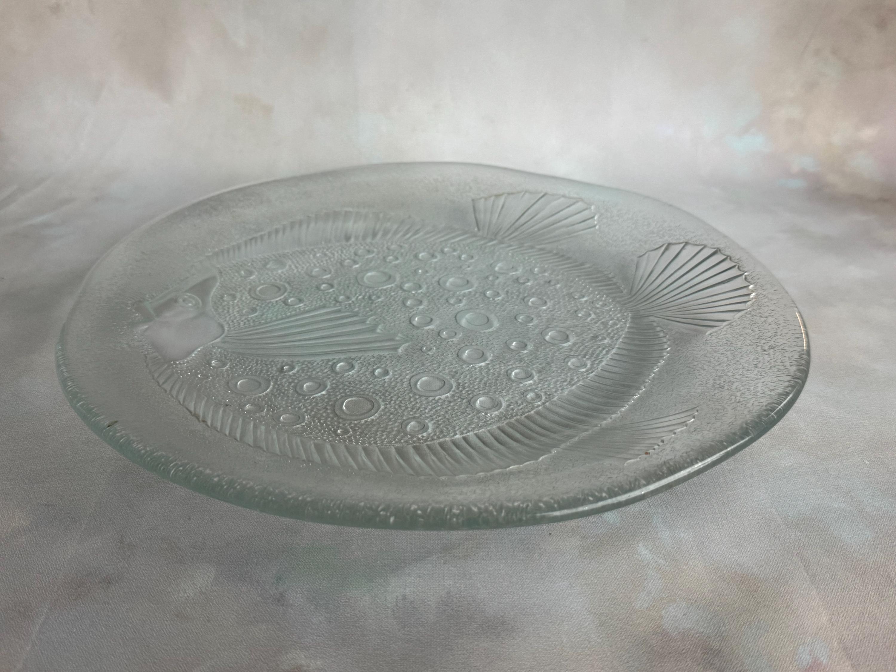 Vintage Kosta Boda Flounder Fish Plate by Göran Wärff - Swedish