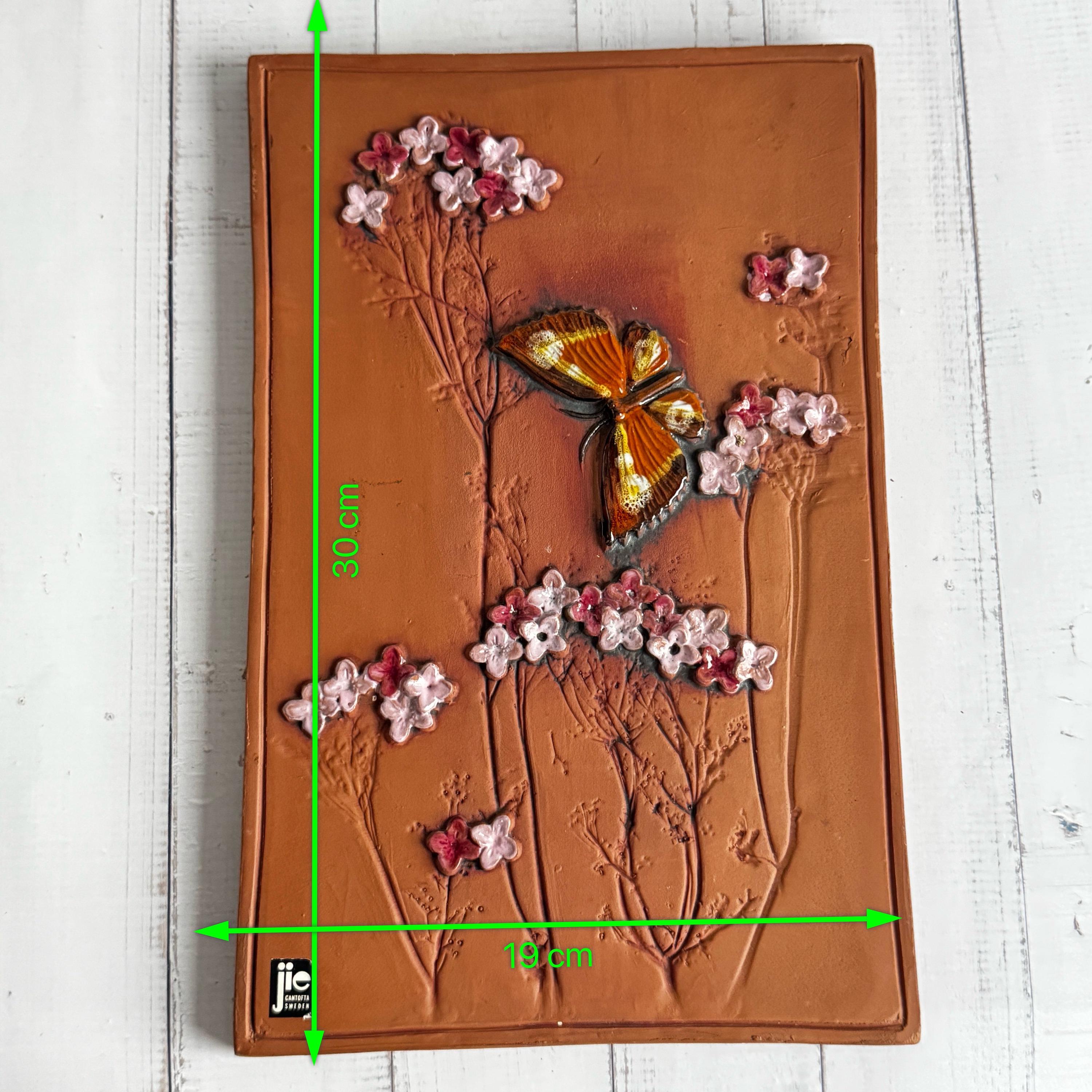 Vintage Jie Gantofta Sweden Wall Plaque No. 762 – Butterfly