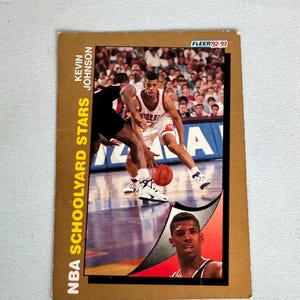 Cartes NBA Schoolyard Stars 1992-93 Fleer Kevin Johnson et Scottie Pippen, cartes de basket-ball vintage Phoenix Suns et Chicago Bulls