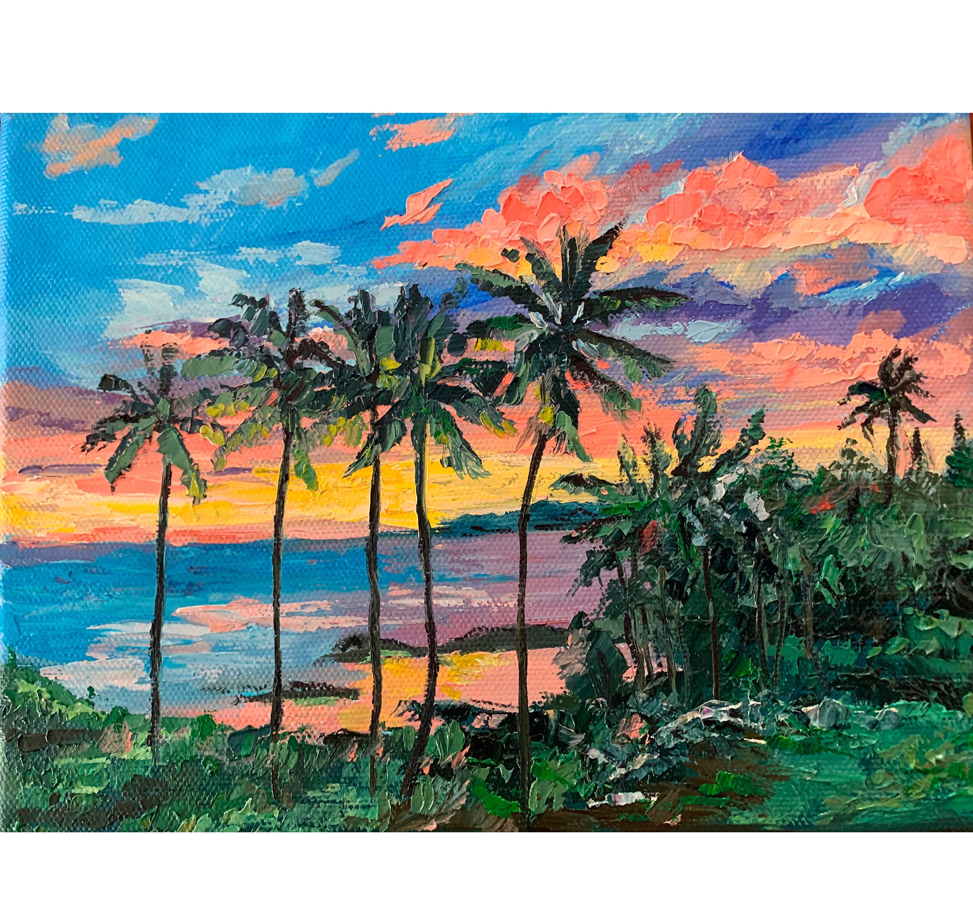 Hawaii Painting Seascape Original Art Ocean Canvas Impasto Etsy