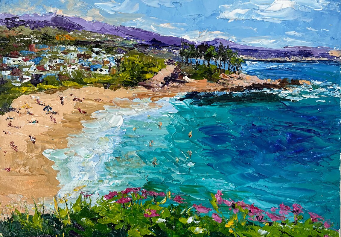 Laguna Beach Painting California Seascape Original Art Impasto Etsy
