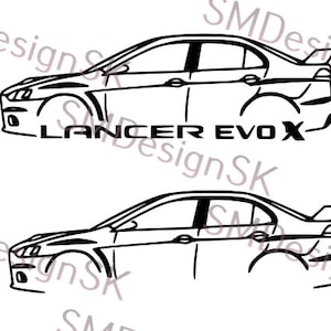 Car svg eps png jpg Mitsu Lancer EVO X svg Illustration Car Vector lancer Silhouette Automotive Graphic Art Craft T-Shirt Instant Download