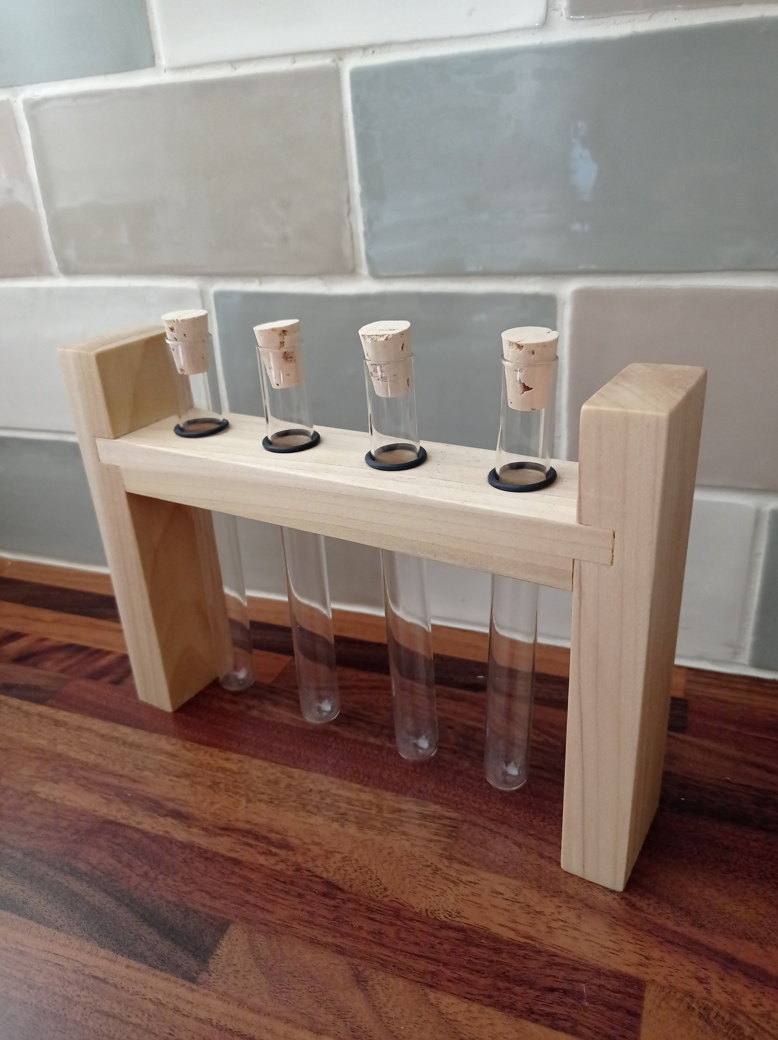 Handmade Wooden Chemistry Test Tube Rack With Herbs / Bath Etsy