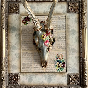 Geweih Art Deer Skull Art gerahmtes Bild-