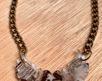 Queen of hearts steampunk necklace “gift for teenager”