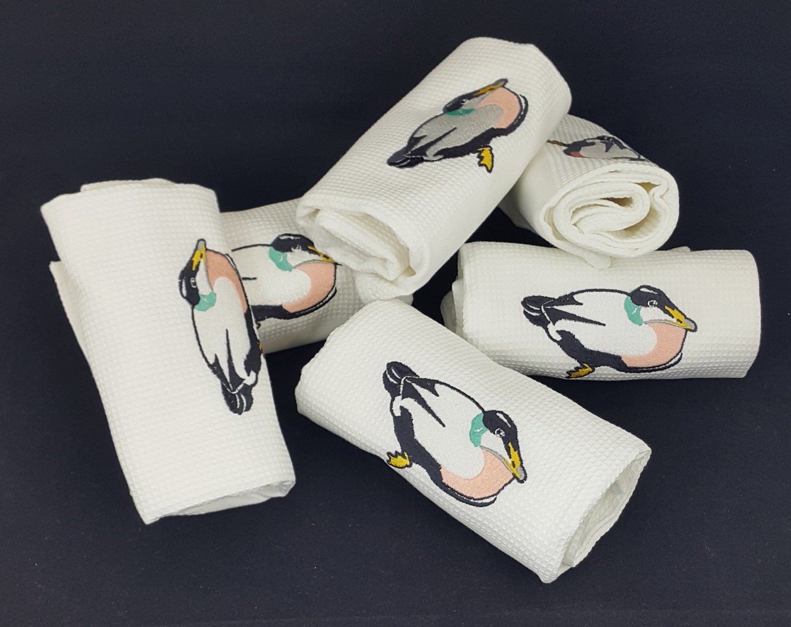 Embroidered Waffle Weave Tea / Kitchen Towel 100 Cotton Etsy UK