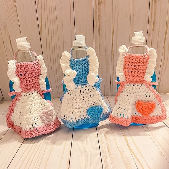 crochet dish soap bottle dress pattern Aprons Length:L Lucy in The Sky size_4X-Large Knitting pattern no refunds.
