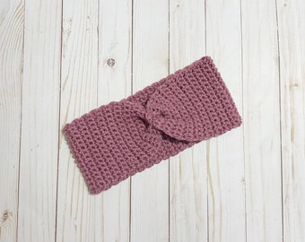 Handmade Crochet Headband Earwarmer - Plum